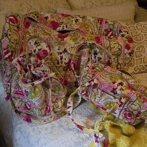 Vera Bradley Floral Quilted Bag Trio